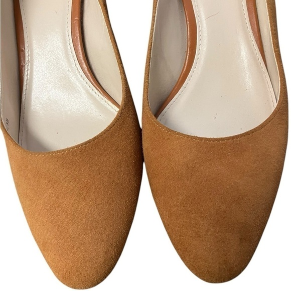 COLE HAAN GRAND OS GOLD BROWN LEATHER SUEDE 3”PUMPS HEELS SIZE 8 - Picture 3 of 11